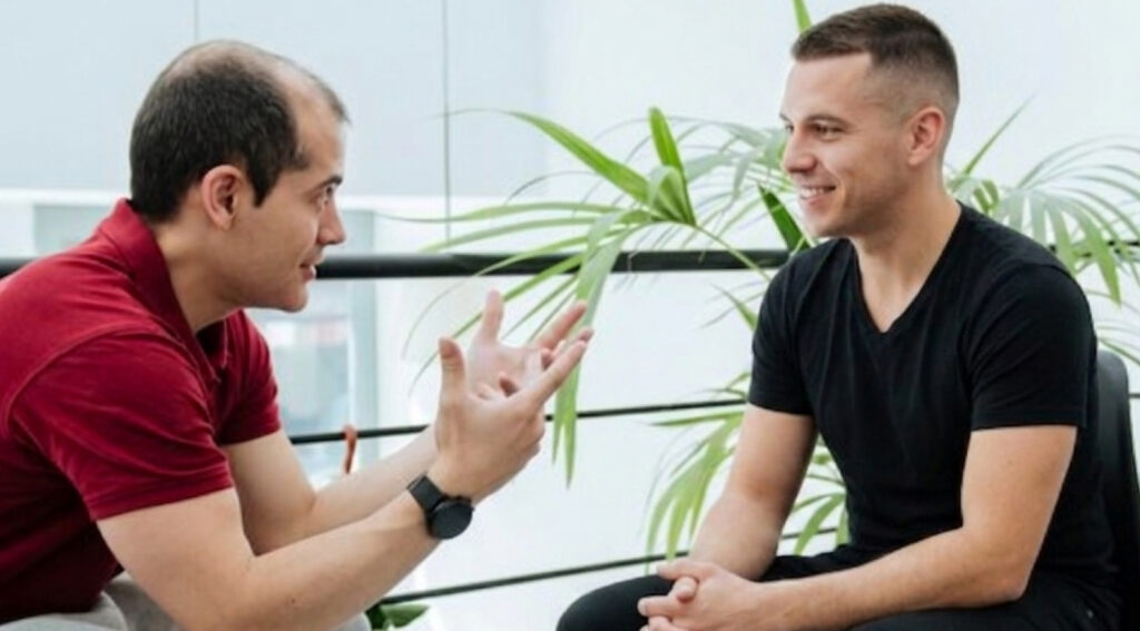 guys talking